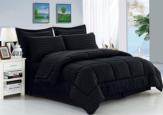 Elegant Comfort Wrinkle Resistant Bed-in-a-Bag 8-Piece Comforter Set