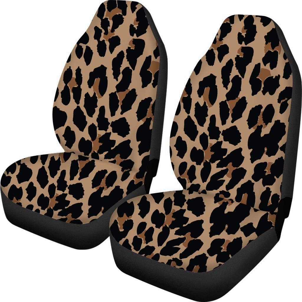 UNICEU Classic Leopard Car Seat Covers 2 pc, Animal Print