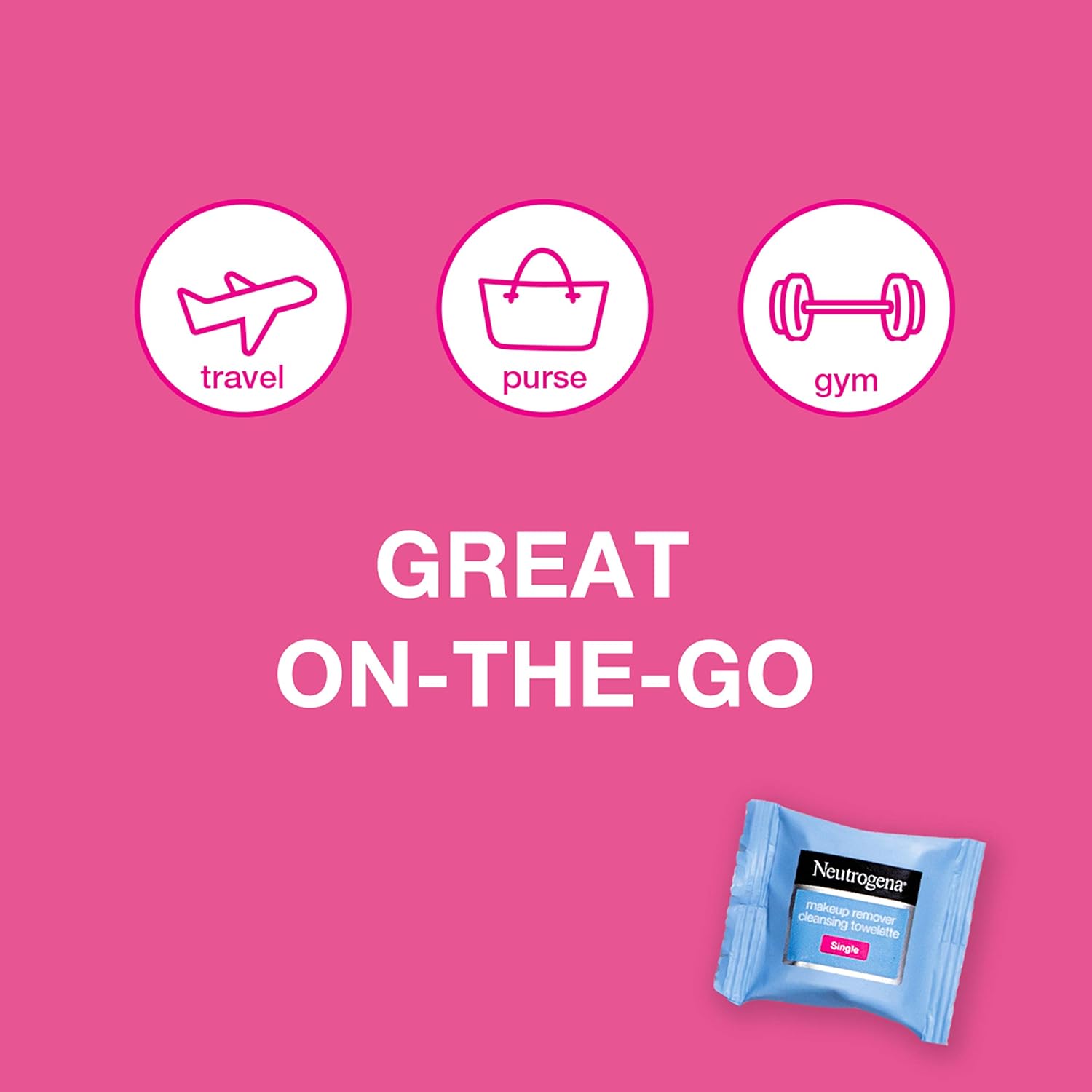 Neutrogena Makeup Remover Facial Cleansing Towelette Singles, Daily Face Wipes to Remove Dirt, Oil, Makeup & Waterproof Mascara, Gentle, Alcohol-Free, Individually Wrapped, 20 ct: Beauty