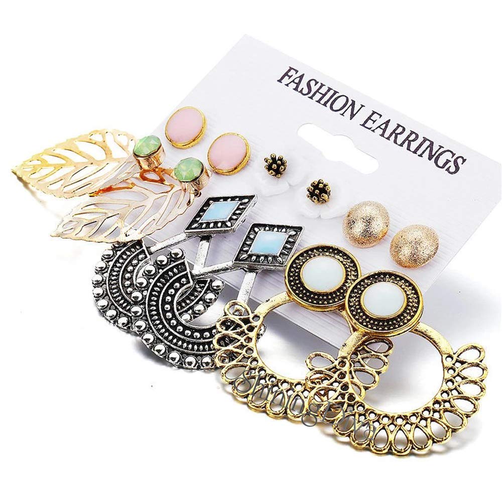 Shining Diva Fashion 6 Pairs Combo Earrings