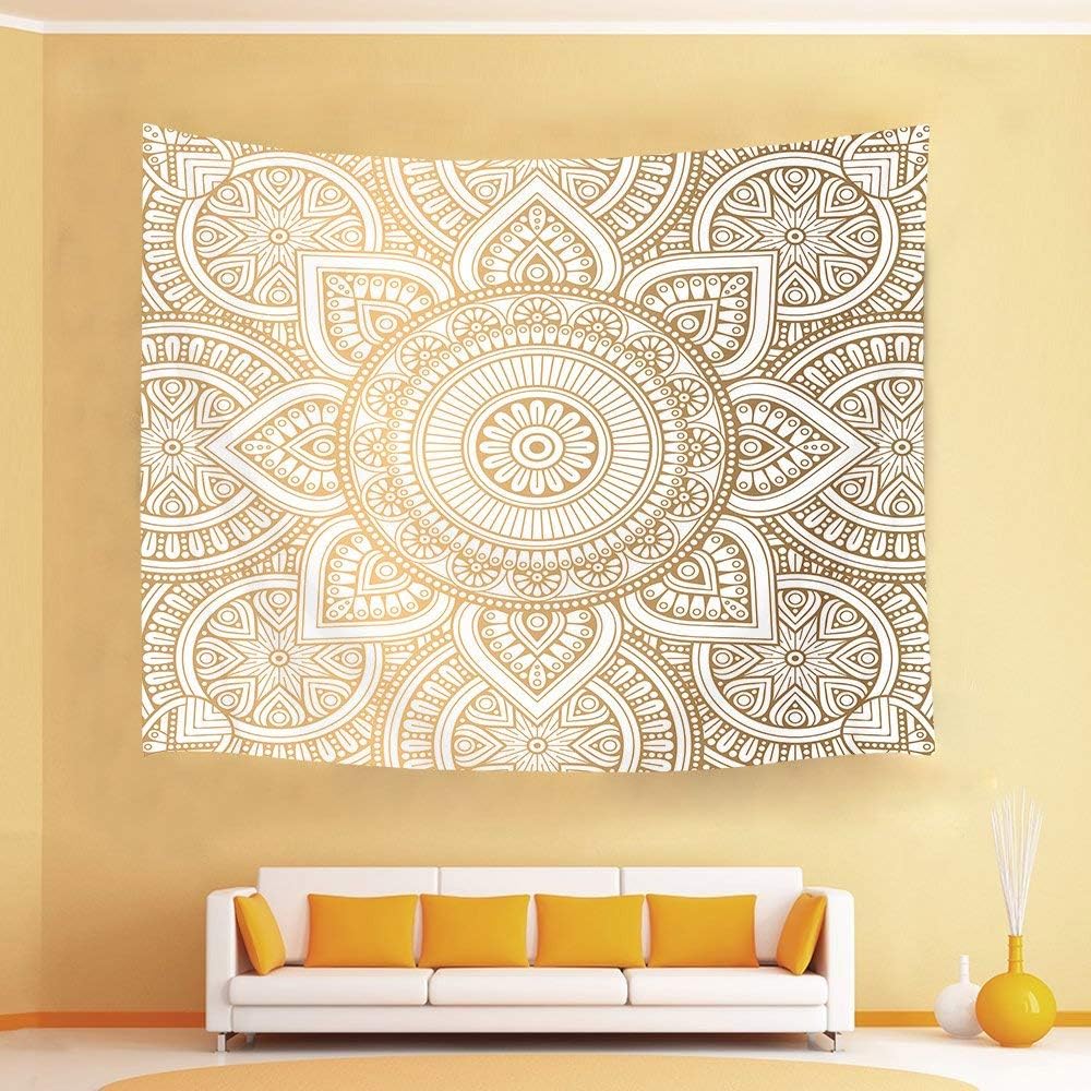 Amazon Co Jp Lb 壁掛けタペストリー インドの曼荼羅 ボヘミアンのマンダラ おしゃれ壁吊り 多機能インテリア ファブリック装飾用品 テーブルクロ 窓カーテン 個性ギフト 大判 布製 0ｘ150cm ホーム キッチン