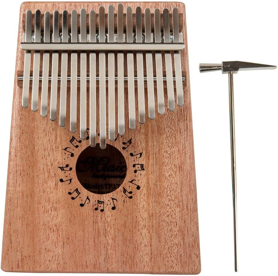 Youqian Marimba Pianos, 17 Keys Kalimba Solid Finger Piano Mahogany Body Metal Tune-Hammer, Finger Piano African Instrument TP-17