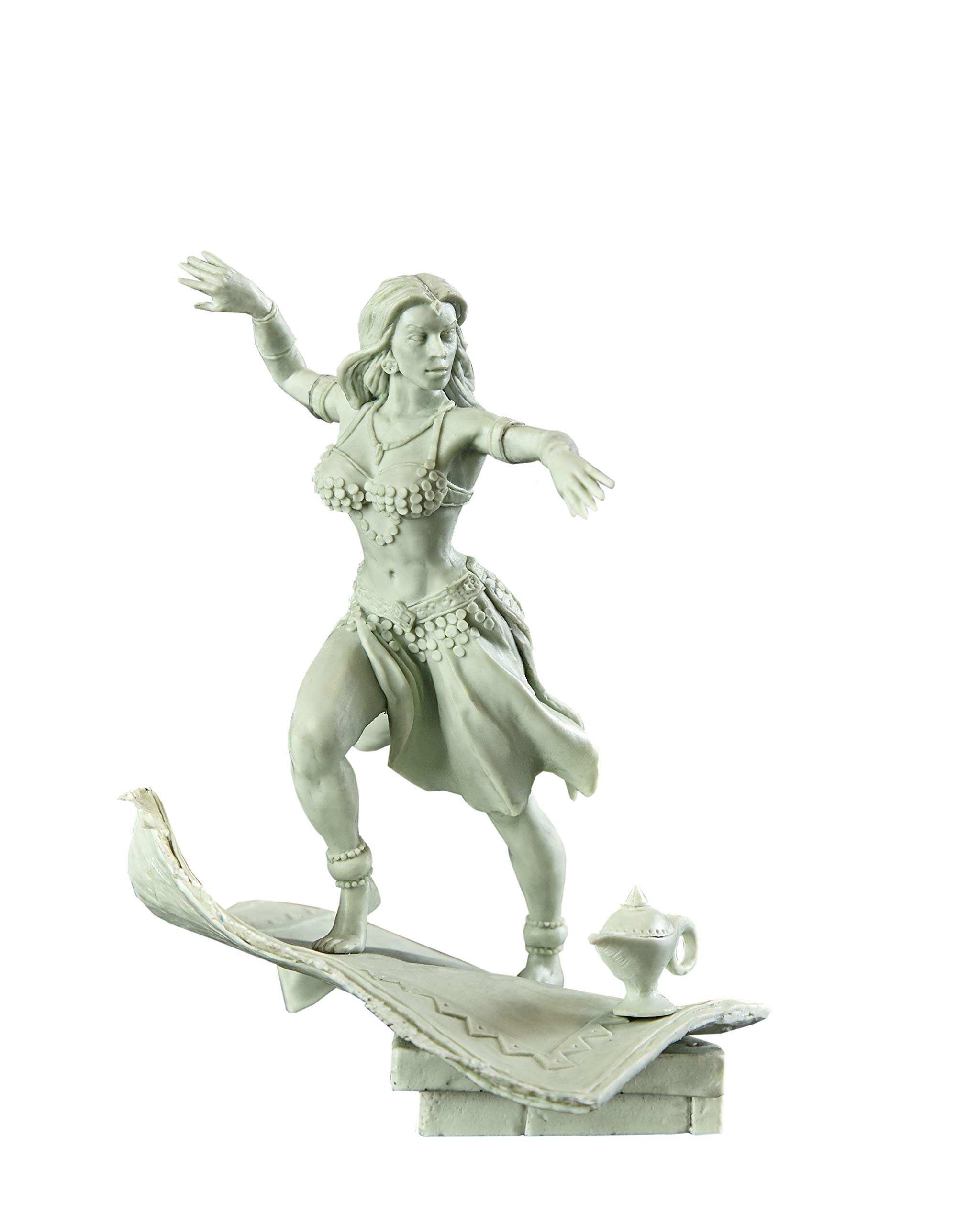 Sexy Girl on Magic Carpet Unpainted - Miniature Collection Resin Plastic in Scale 1:24 (75mm or 3 inches) #rk-012