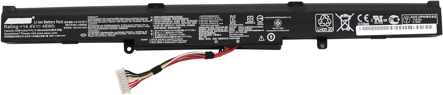 BLESYS Laptop Battery for ASUS ROG GL752VW ROG GL742VW ROG GL742V ROG GL752V ROG GL752VL ROG GL753V ROG GL753VD ROG GL753VE ROG GL553V ROG GL553VD ROG GL553VE ROG GL553VW series 14.4V 48Wh - Image 3