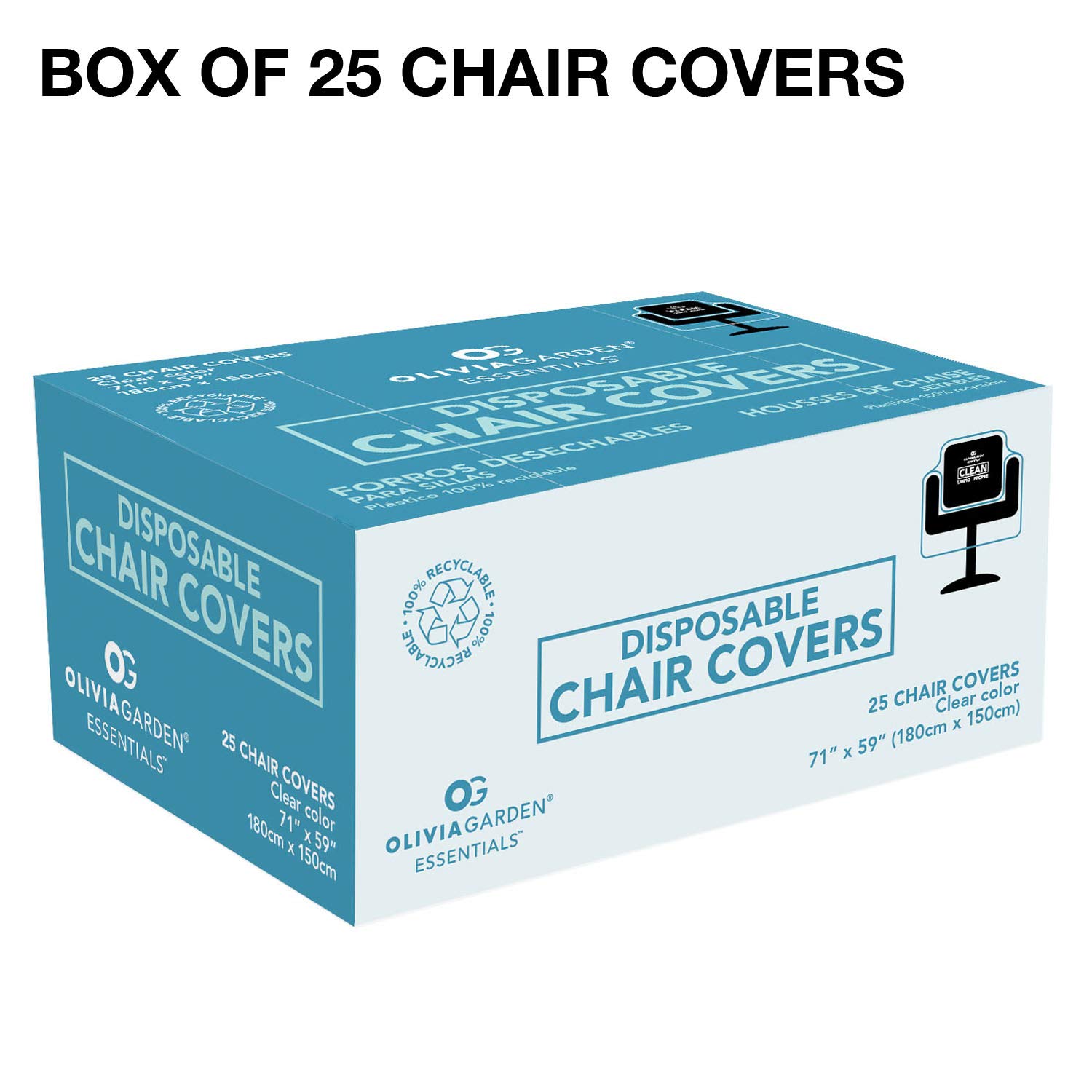 Clear Tear Resistant Disposable Chair Covers (71" x 59") for Salons, Spas, Barbers, and Others 25pk: Beauty