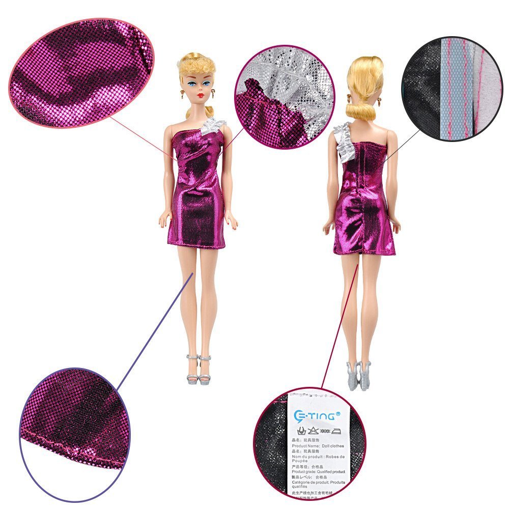 E TING Bella bambola fatta a mano vestiti vestito sera abito E TING Bella bambola fatta a mano vestiti vestito sera abito principessa abito partito per la bambola Barbie 5pc Abito Corto Amazon Giochi e