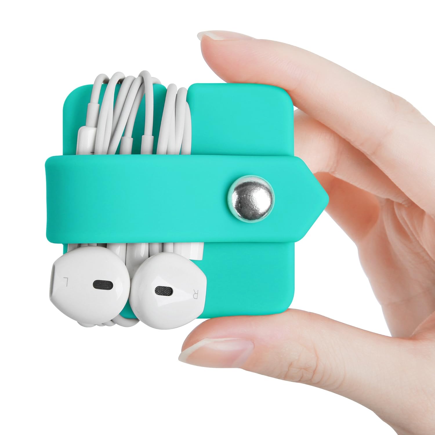 ELFRhino Silicone Earphone Organizer Earphone Wrap Winder Headphone Cord Organizer Wrap Winder Manager/Cable Winder Blue