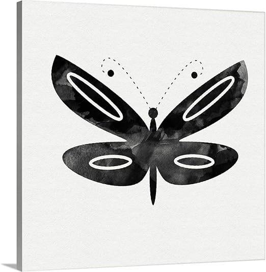 Amazon Com Black And White Butterfly I Canvas Wall Art Print 12