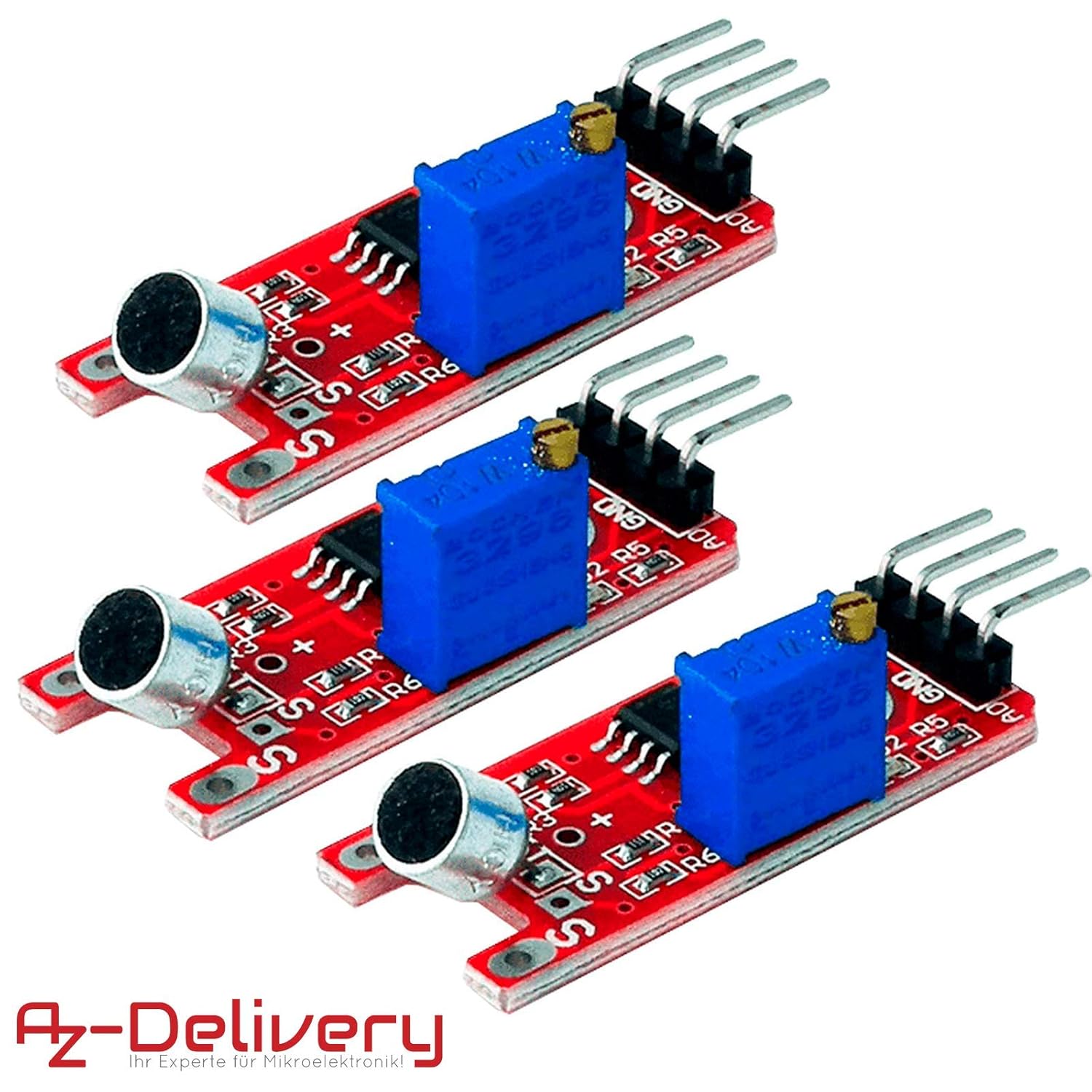 AZDelivery ⭐⭐⭐⭐⭐ 3x KY038 High Sensitivity Sound Detection Microphone