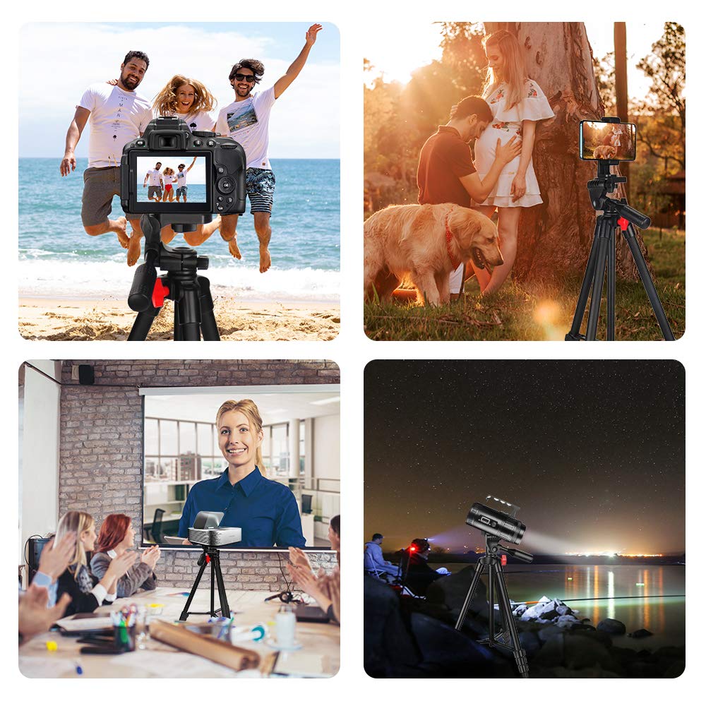 Phone Tripod, ZOMEi 54 Inch Cellpone Tripod Lightweight Portable Travel Tripod with Phone Holder and Bluetooth Remote for Smartphone Gopro and Light Camera
