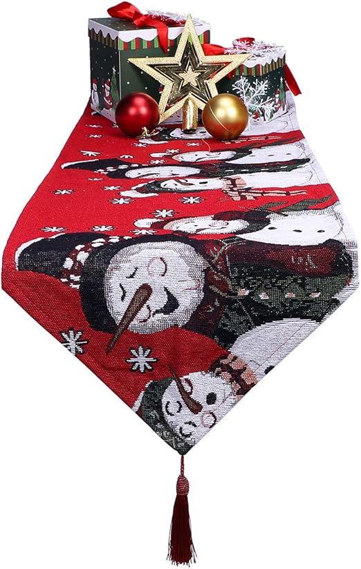 Amazon Com Sibosun Christmas Table Runner Snowman Farmhouse Decor