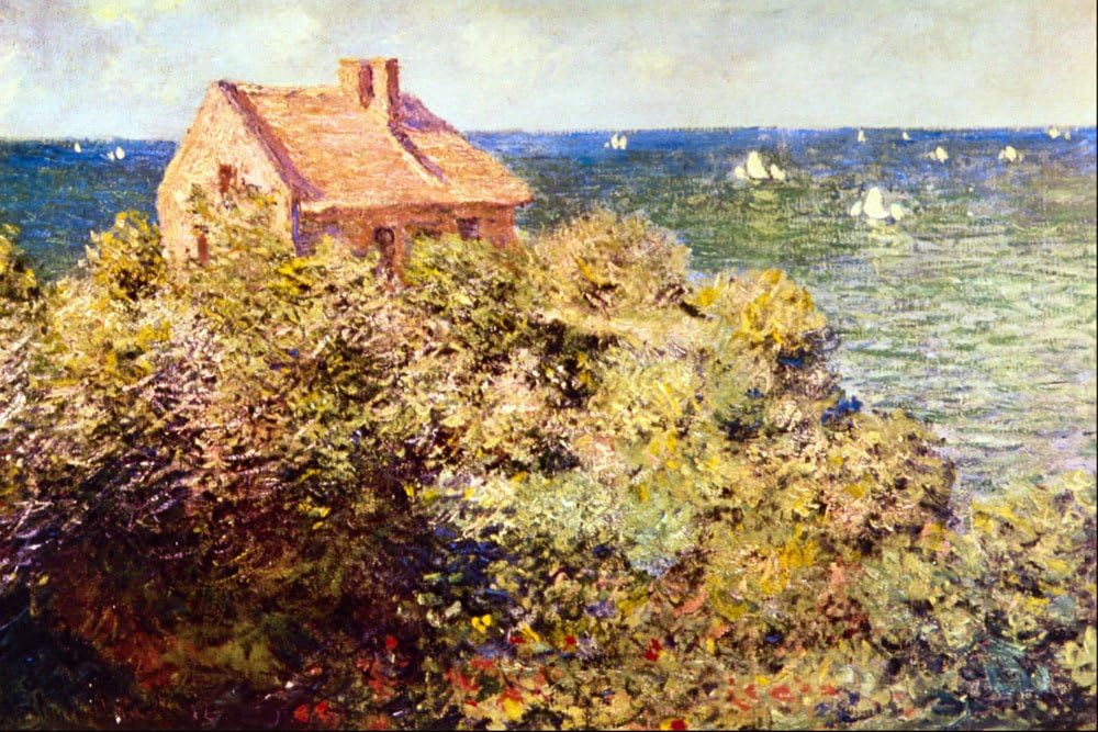 The Museum Outlet - Fisherman's Cottage on a Cliff by Monet - A3 Poster