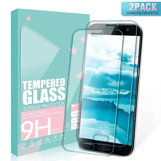SGIN Galaxy S7 Panzerglas Schutzfolie, [2 Stück] Premium Gehärtetem Glas Displayschutzfolie, Anti-Kratzen, 9H Härtegrad, Anti