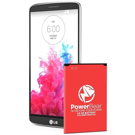 PowerBear kompatibel für LG G3 Batterie | LG G3 Akku 3000mAh Li-Ion Batterie für das LG G3 [D855] | G3 Ersatzbatterie [24 Mon