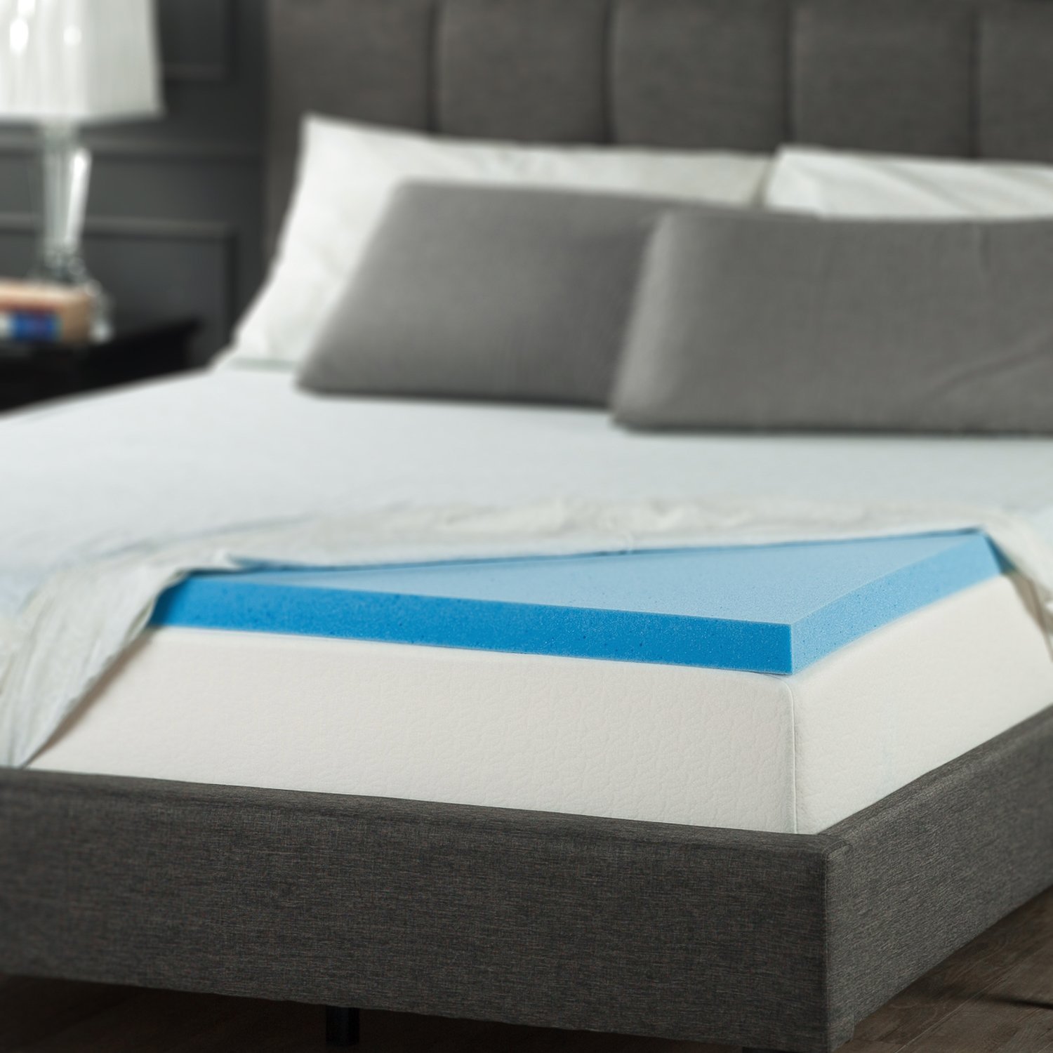 Details about Zinus 7 Inch Gel Memory Foam Mattress Topper, Queen
