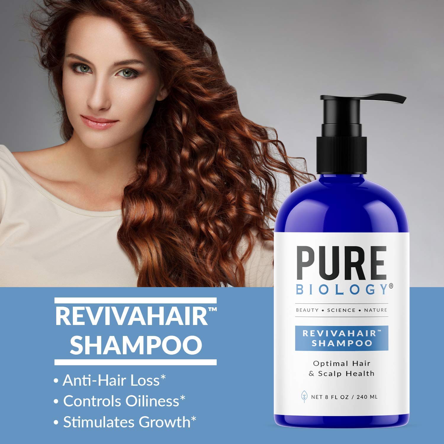 Pure Biology Premium Revivahair Biotin Shampoo for Hair Growth & Clinically Proven Procapil – DHT Blocker Thickening Shampoo for Thinning Hair and Hair Loss, Volumizing Shampoo for Men and Women: Beauty