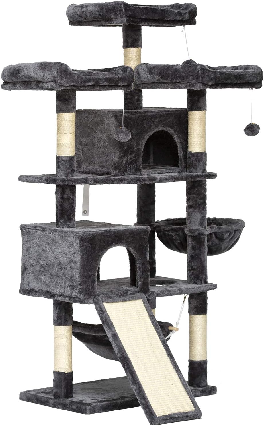 Heybrother 63'' MultiLevel Cat Tree, King Cat Condo with
