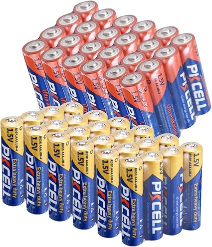 Amazon Com 24 Pack Aa 1 5v Alkaline Batteries 24 Pack Aaa 1 5v Extra Heavy Duty Batteries 48 Combo Pack Electronics