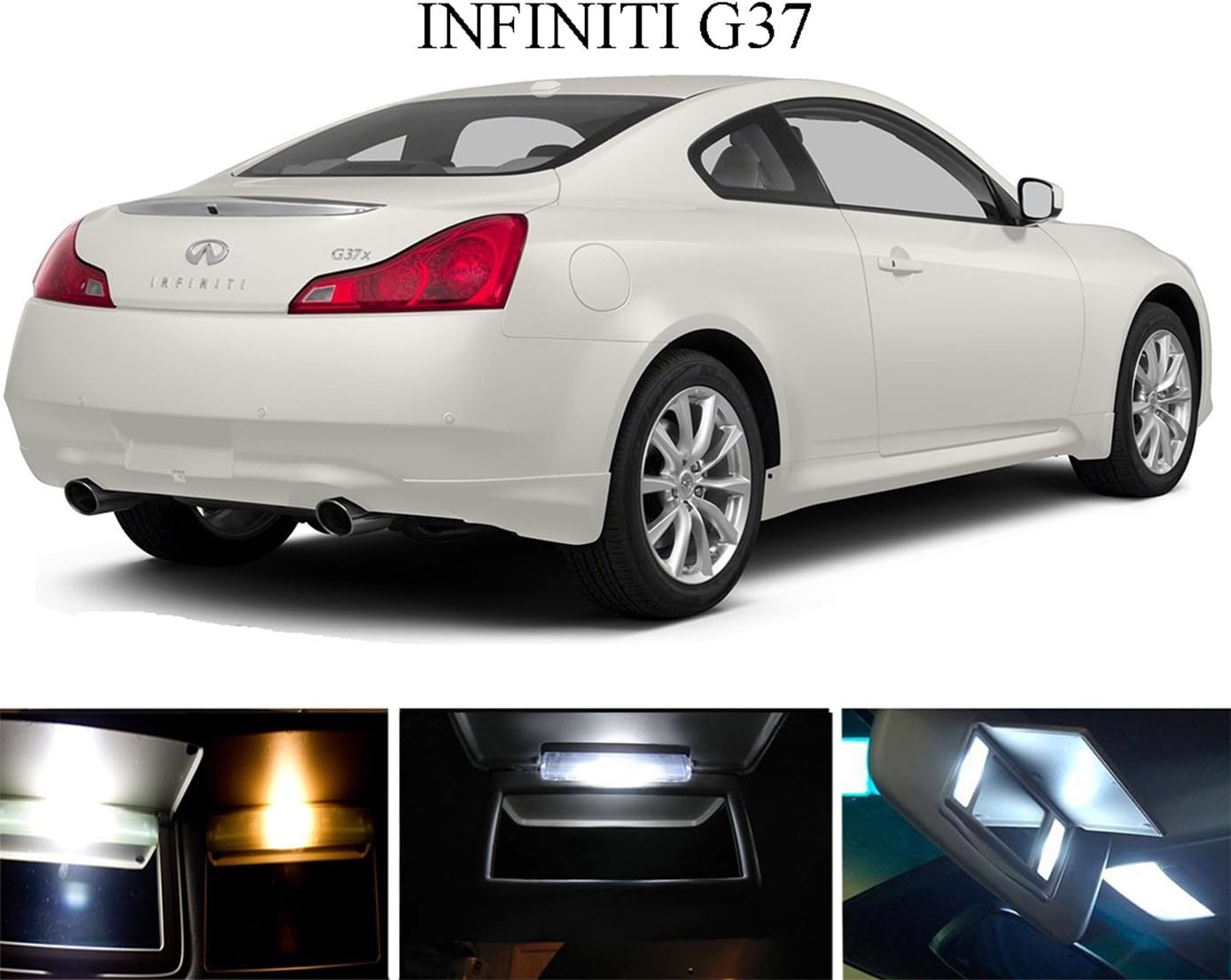 Amazon Com 2003 2013 Infiniti G35 G37 Xenon White Vanity Sun Visor Led Light Bulbs 4 Pieces Automotive
