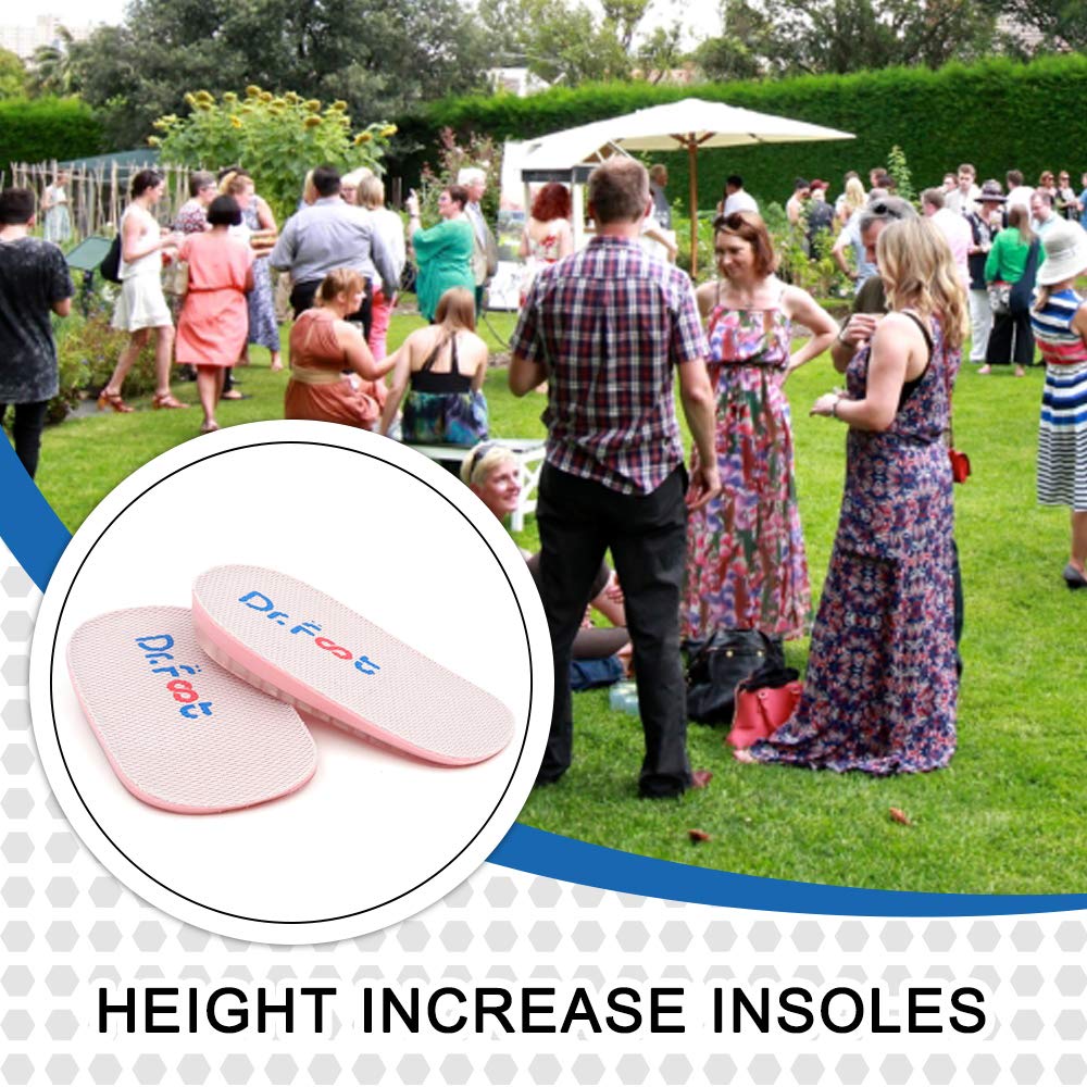 Dr. Foot\'s Height Increase Insoles, Heel Cushion Inserts, Heel Lift Inserts for Leg Length Discrepancies (0.6\