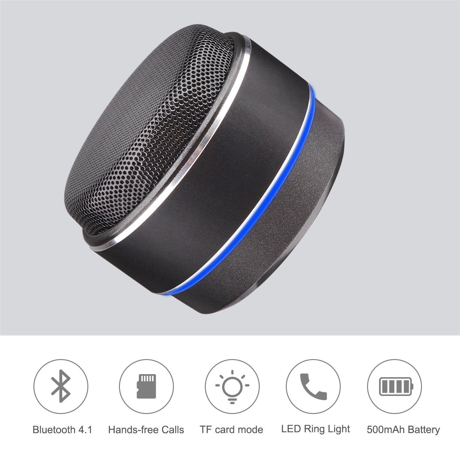 Bluetooth Speaker, Hcman wireless speakers with bluetooth 4.1,Built-in Mic for Hands-Free, SD/TF Card Slot for iPhone iPad PC Cellphone - Black