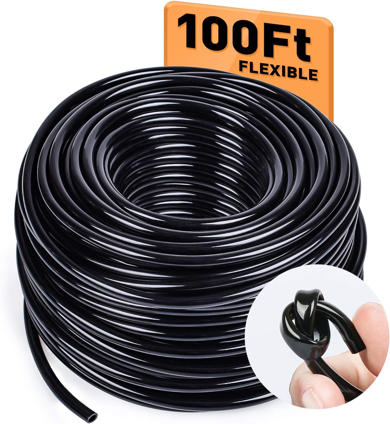 EOX 1/4 Inch Drip Irrigation Tubing, 100Ft Irrigation System Hose Quarter Inch Drip Line 4mm/7mm 45 Psi In. 25" Blank Misting Tubing Poly Vinyl Mister Sprinkler Hydroponic Arigation Garden Tubing Tape : Garden & Outdoor