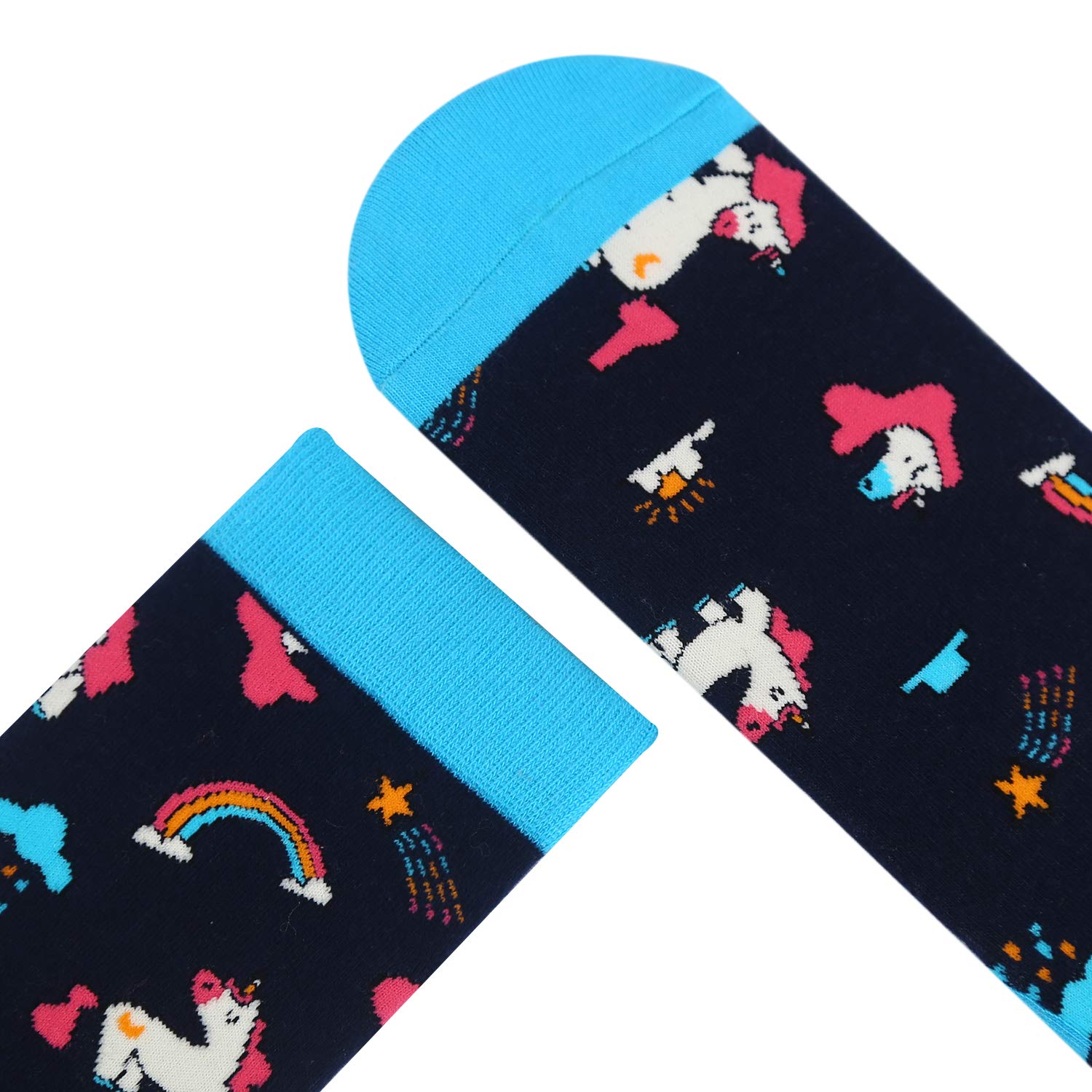 Womens Funny Novelty Unicorn Crew Socks Crazy Casual Rainbow Cotton Socks