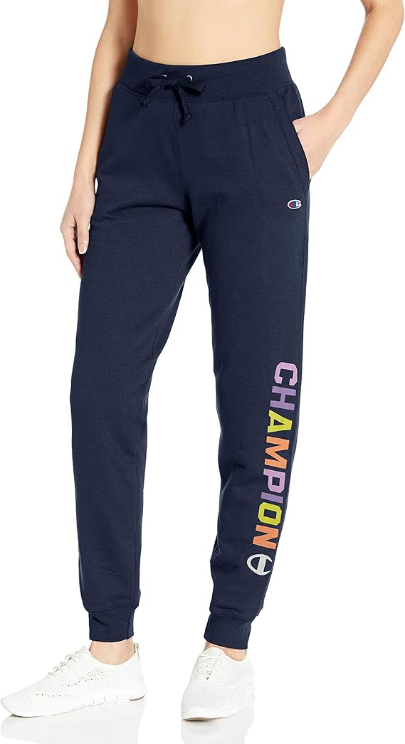 Champion Women's Powerblend Graphic Jogger Sweatpants, Athletic Navy