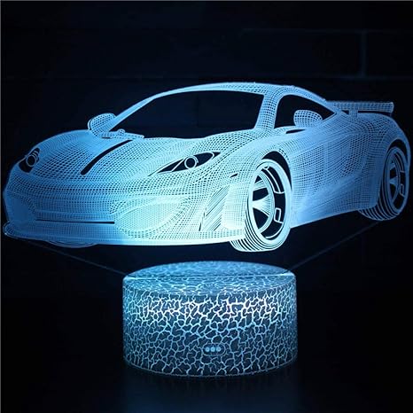 Modesportwagen LED Nachtlicht 3D Illusion Lampe Kinder Nachtlampe