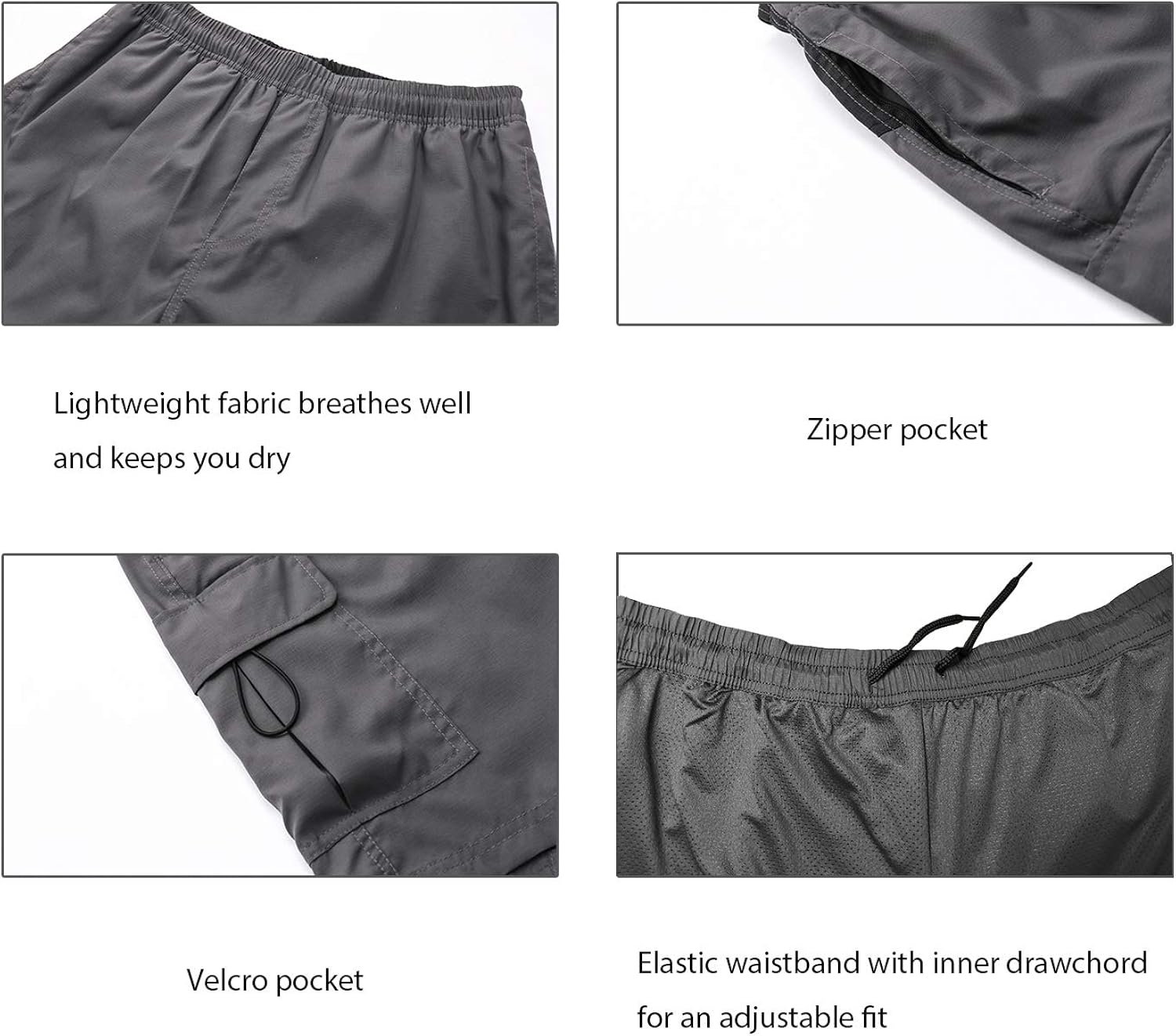 EZRUN Men's 3D Padded Mountain Bike Shorts Lightweight MTB Cycling Shorts: Clothing