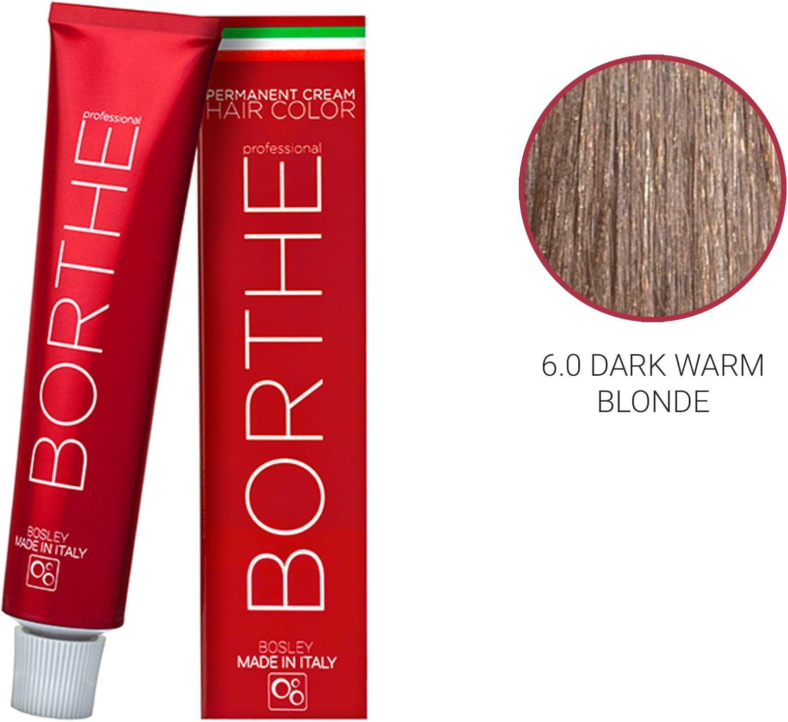 Borthe Hair Care New Long-Lasting Permanent Cream Hair Colour Dye - Only For Professional Use - Made in Italy (6.03 Dark Warm Blonde), Pack of 1