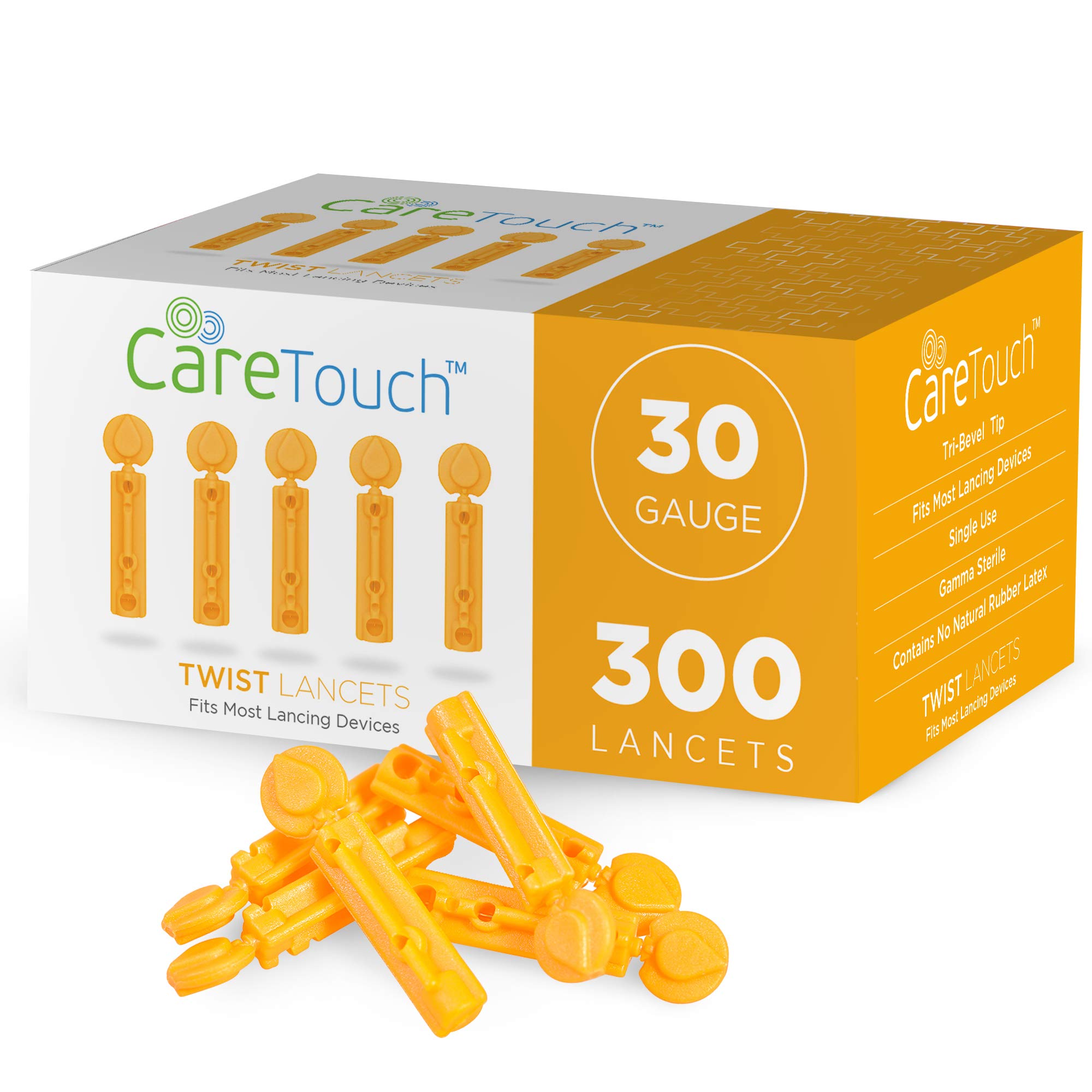 Care Touch Twist Top Lancets 30 Gauge, 200 Lancets