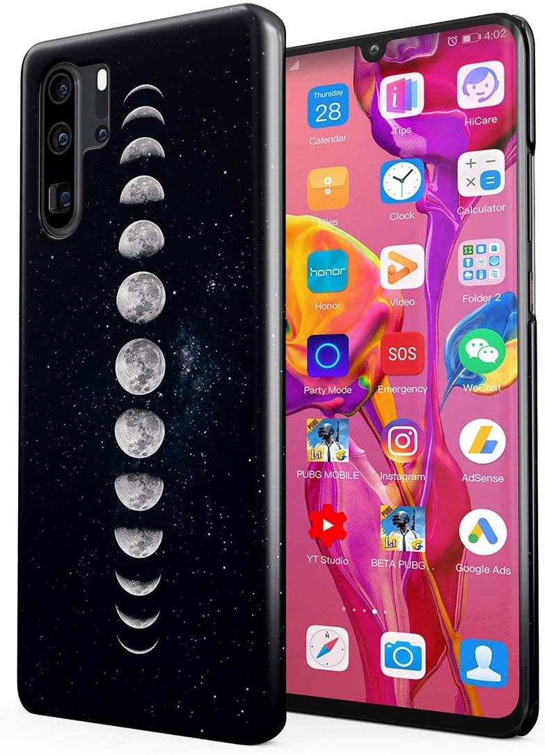 Nebula Stars Aurora Cosmos Outer Space One Line Moon Planets Phases Hard Thin Plastic Phone Case Cover For Huawei P30 Pro