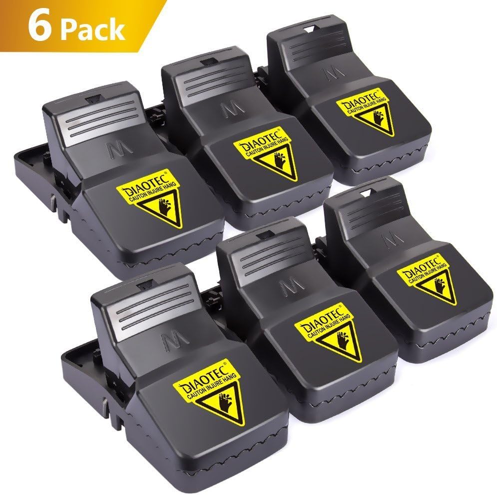 Diaotec 6 Pieces Mouse Trap Rat Killer Reusable and Easy To Use Snap Traps