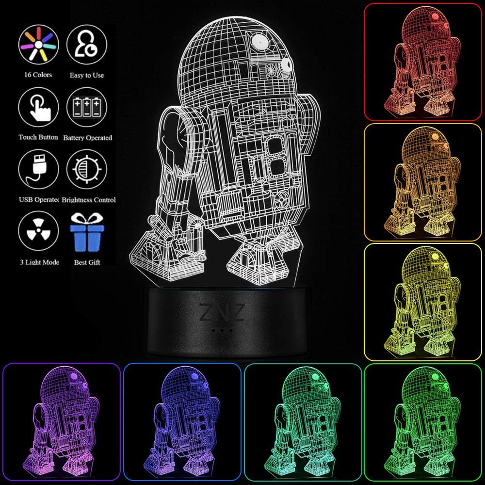 3D Lamp, ZNZ LED Illusion Night light, 16 Colors Changing 3 Model with Remote & Smart Touch Decor Lamp - Image 3