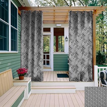 Amazon Com Leinuoyi Black And White Outdoor Curtain Kit