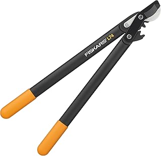 Fiskars PowerGear II Bypass-Getriebeastschere für frisches Holz, Antihaftbeschichtet, Gehärteter Präzisionsstahl, Länge: 55 cm, Schwarz/Orange, L74, 1000582