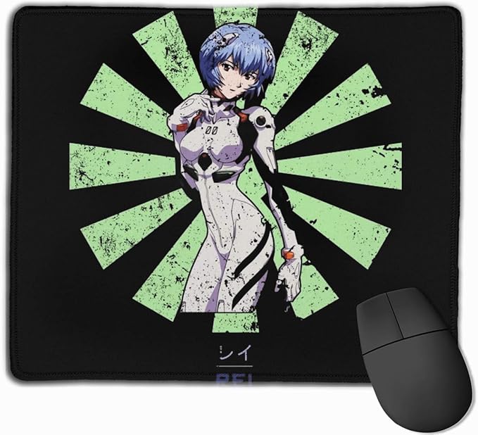 Rei Neon Genesis Evangelion Retro Japanese NonSlop Rubber Mousepad Gaming Mouse