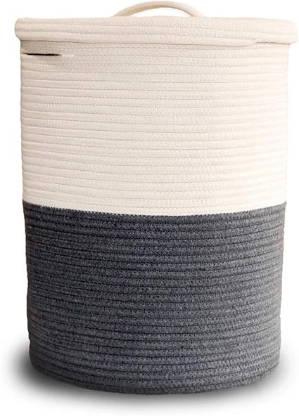 Cesta de lavandería grande con tapa, cesta de lavandería alta con tapa