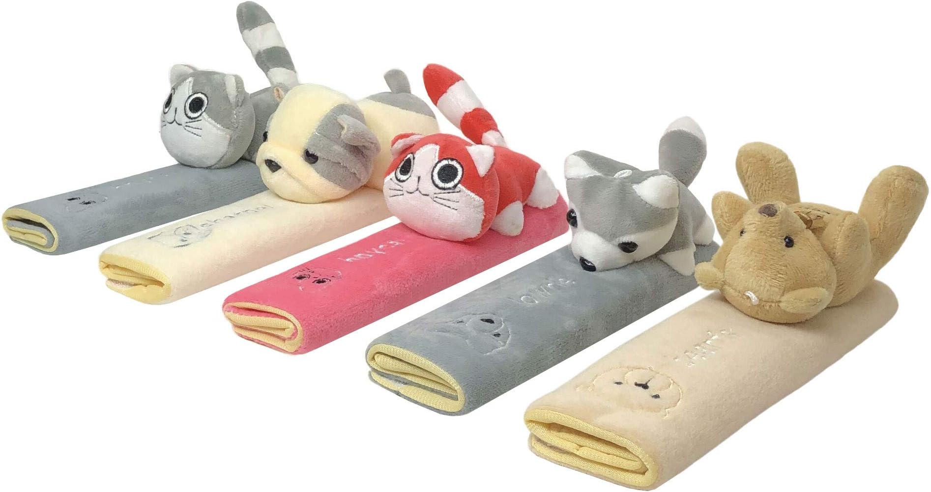 Car Seat Belt Covers, Soft Australian Genuine Wool Seatbelt Shoulder Pads, Regular Size for Kids and Adults (Cat-Gray) - Pair