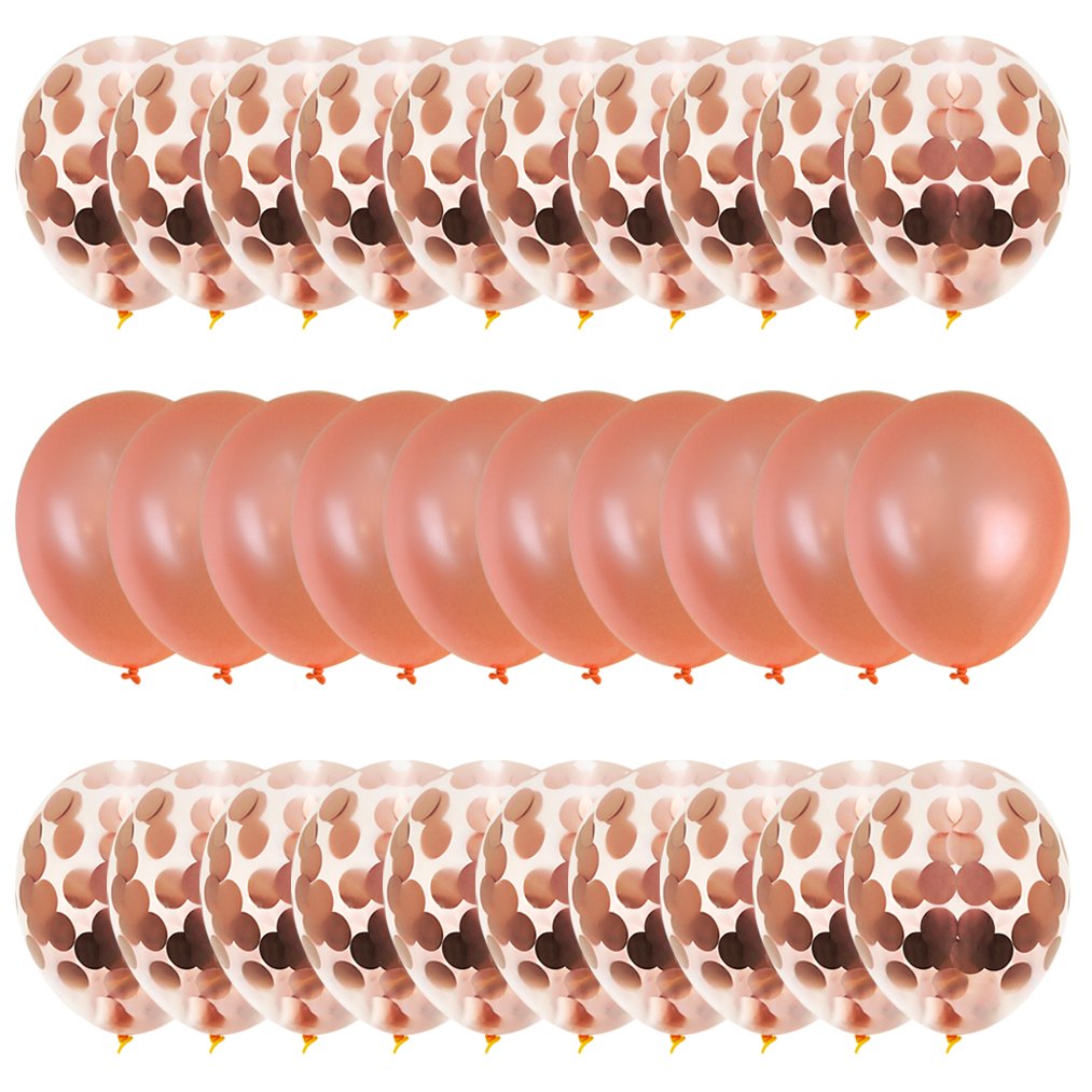 30 pcs Rose Gold Balloons,baotongle Confetti Balloon Set for Bridal Shower Decorations, Birthday Party 12 inch