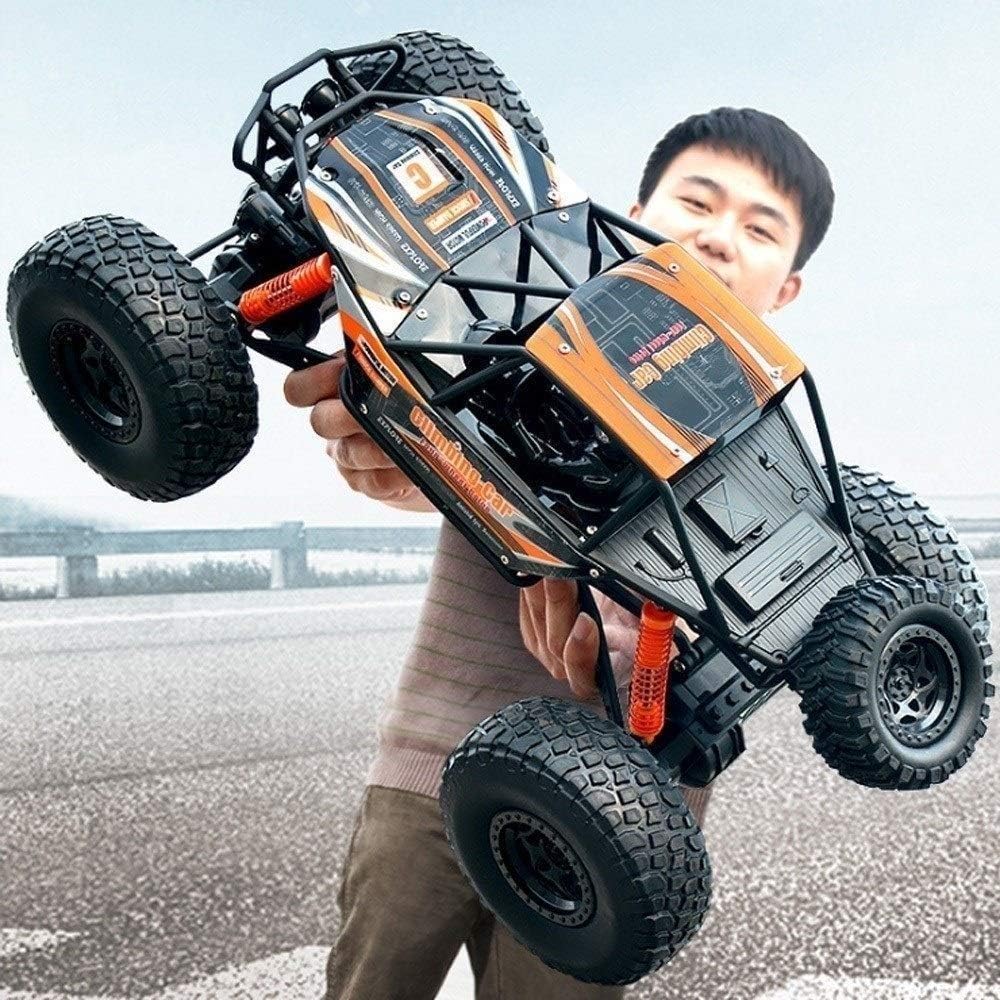 Motyy High Speed Giant 1:10 2.4Ghz Radio Remote Control Car Large Feet Alloy 4WD Drifting Climbing Racing Rock Crawlers Monster Truck for Birthday Gifts Boys Girls Adults (Color : 3 Batteries)