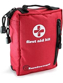 Small First Aid Kit for Hiking, Backpacking, Camping, Travel, Car & Cycling. With Waterproof Laminate Bags You Protect Your Supplies! Be Prepared For All Outdoor Adventures or at Home & Work