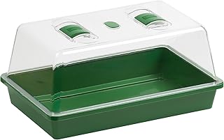 Connex Zimmer-Gewächshaus - 38 x 24 x 18 cm - Zwei Lüftungsklappen zum individuellen Belüften - mit Vertiefungen & Wasserrinnen / Anzuchthaus für Samen & Setzlinge / Zimmer-Treibhaus / FLOR79045