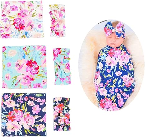 floral receiving blankets