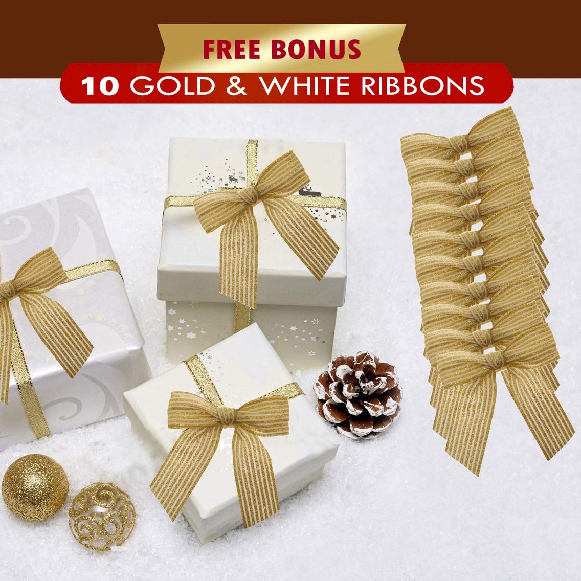 VANILILA Clear Cellophane Bags 100ct with Ties & 10 Bows - 40MM Thickness 6x9\