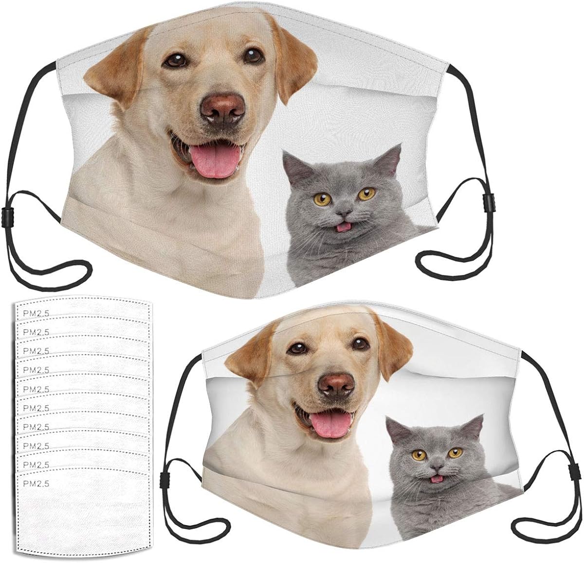 Face Mask Cat and Dog Together Cute Masks Set with 10 Filters Amazon