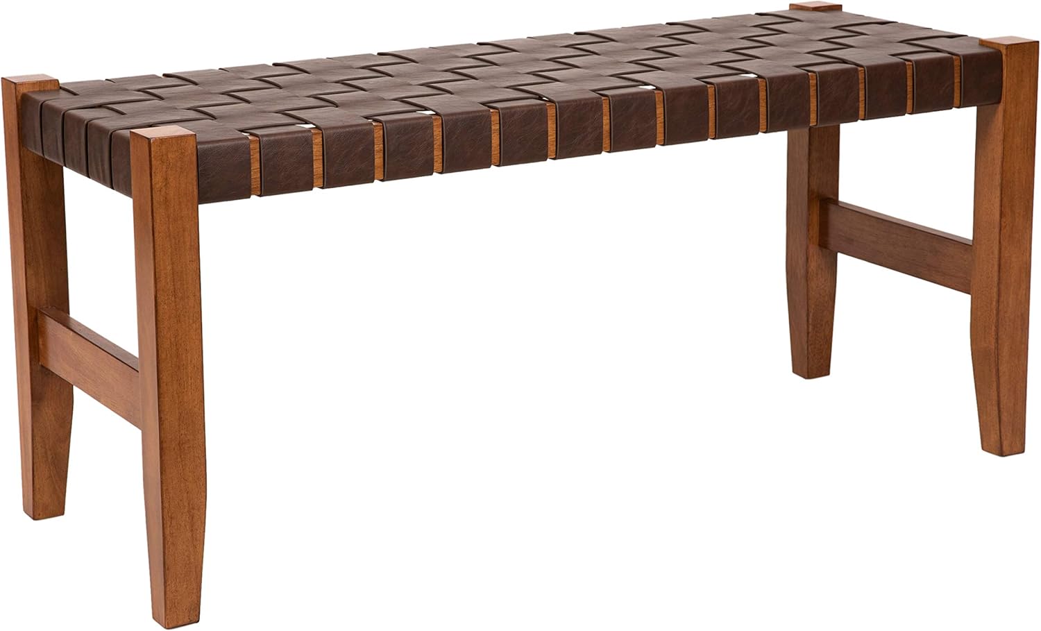 Ball & Cast HSA7002B Indoor Faux Leather Strap Wood Legs