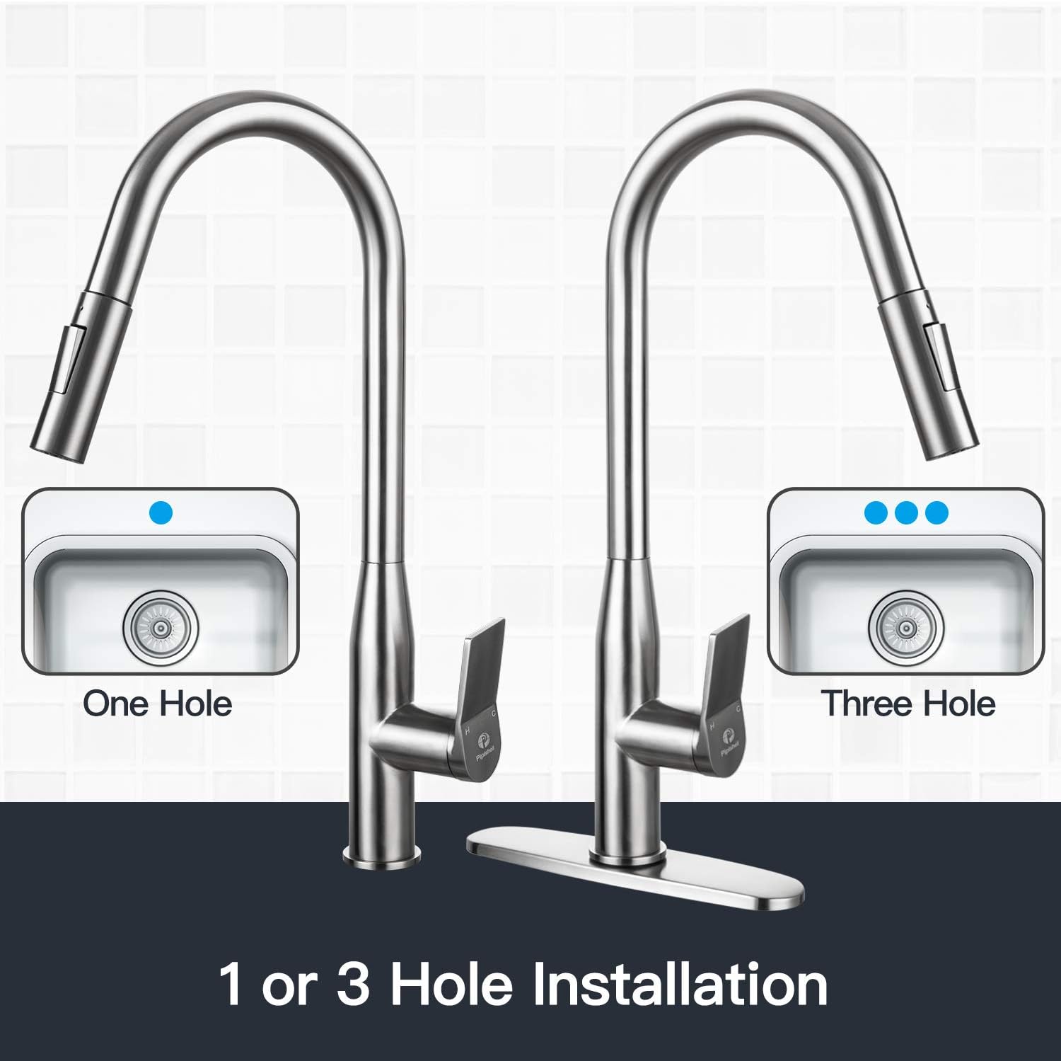  Sprayer Down Pull with Faucet Kitchen Steel Stainless 2