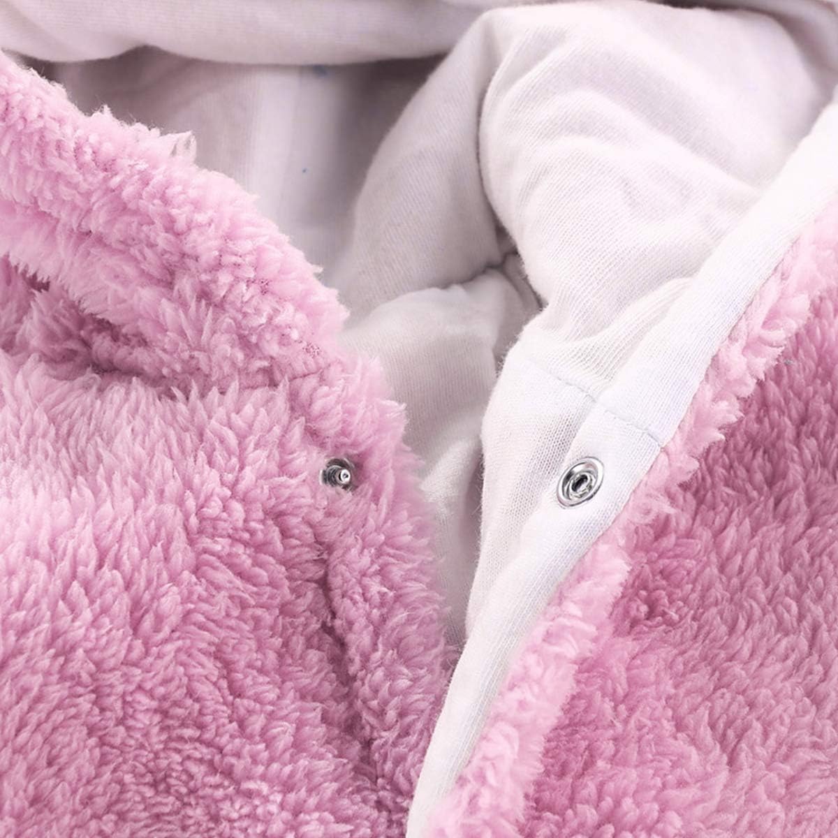 Aisheny Newborn Baby Ear Snowsuit Jumpsuit Warm Winter Hooded Footed Bodysuit Fleece Outerwear: Clothing